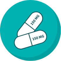 Two 150MG capsules icon