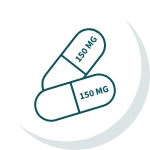 Two 150MG capsules icon