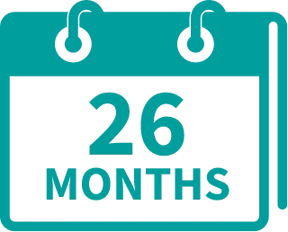 Calendar Icon with text "26 MONTHS"